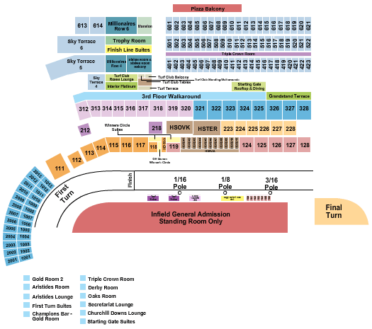 Churchill Downs Kentucky Derby Seating Chart